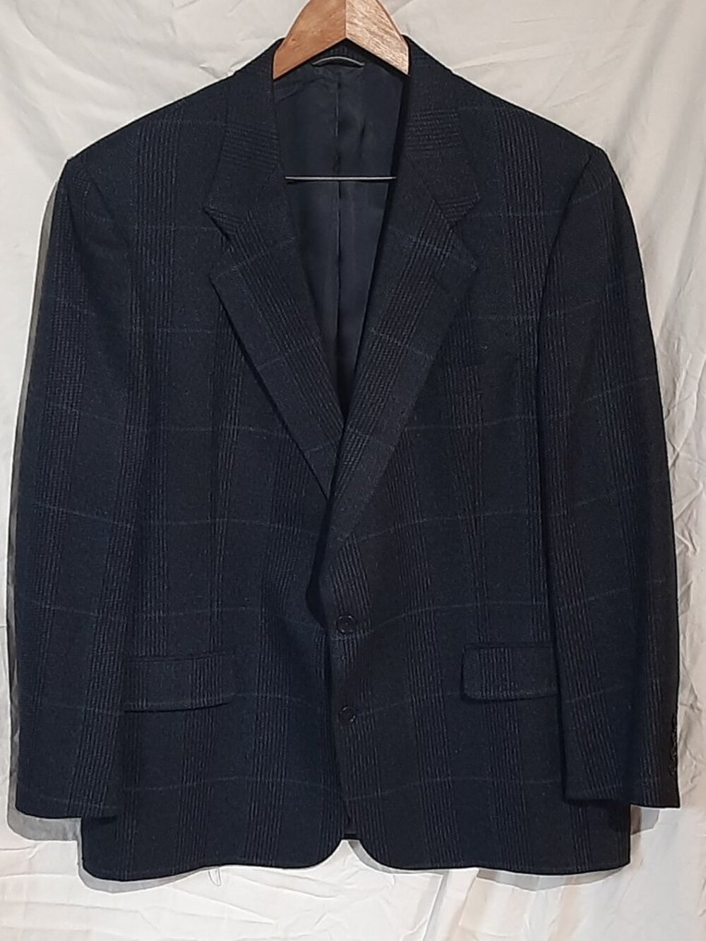 Christian Dior "Monsieur" Sportcoat, Blue Glen Plaid, Men's 46R